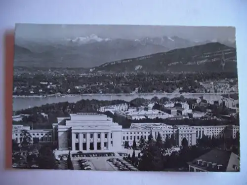 Alte AK Genf Geneve Le Palais des Nations et le Mont Blanc [B832]