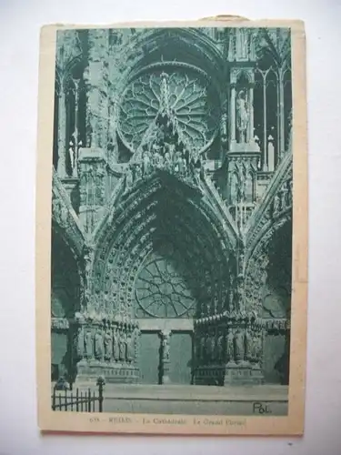 Alte AK Reims La Cathedrale Le Grand Portal [B848]