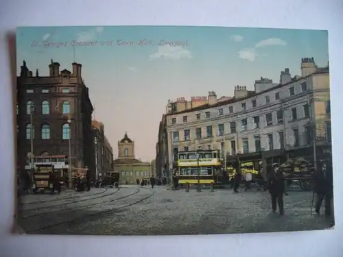 Alte AK Liverpool St. Georges Crescent and Town Hall [B902]