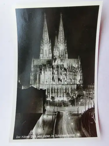 Alte AK Köln Dom im Scheinwerferlicht [aP520]
