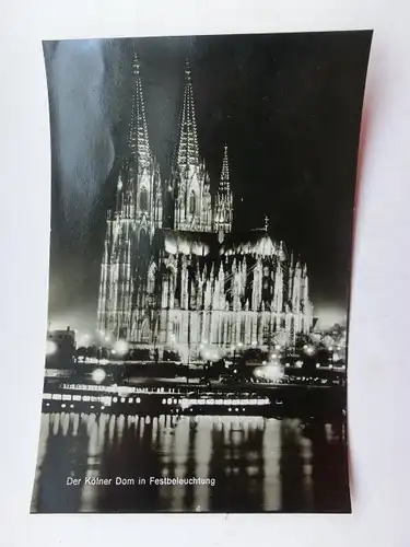 Alte AK Köln Dom Festbeleuchtung [aP525]