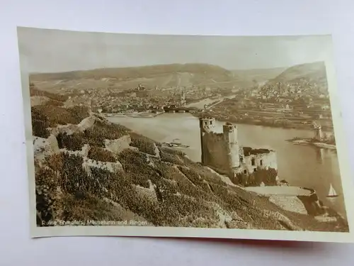 Alte AK Bingen Ruine Ehrenfels Mäuseturm [aP545]