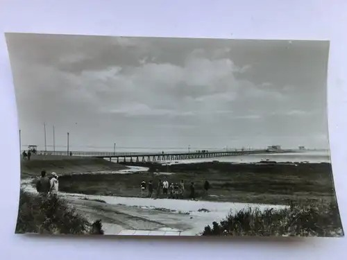 Alte AK St. Peter Ording Brücke zur Sandbank [aP797]