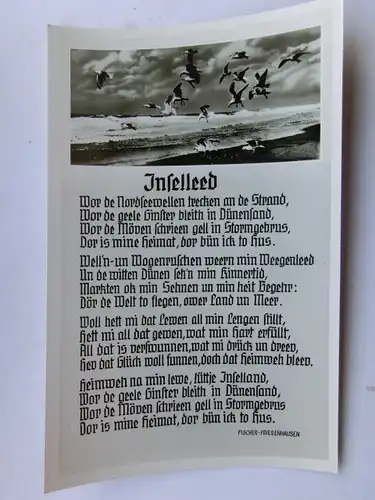 Alte AK Liedkarte Inselleed Insellied Plattdeutsch [aP800]