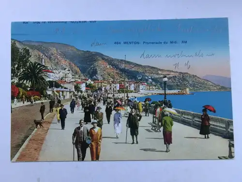 Alte AK Menton Promenade du Midi [aP955]