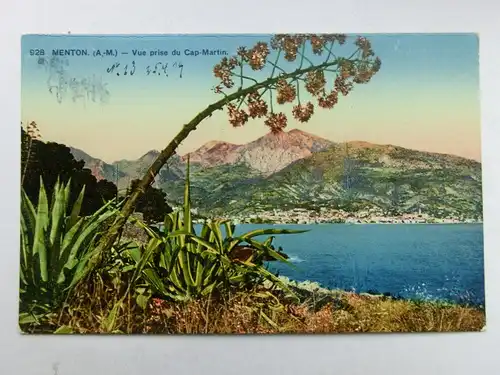 Alte AK Menton Vue prise du Cap Martin [aP975]