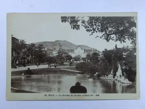 Alte AK Nice Nizza La Grotte du Jardin Albert [aP985]