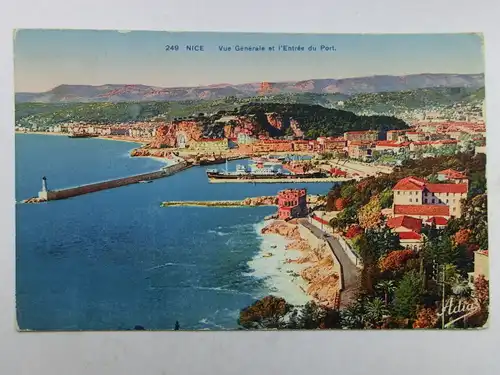 Alte AK Nice Nizza Vue Generale et l’Entree du Port [aP986]