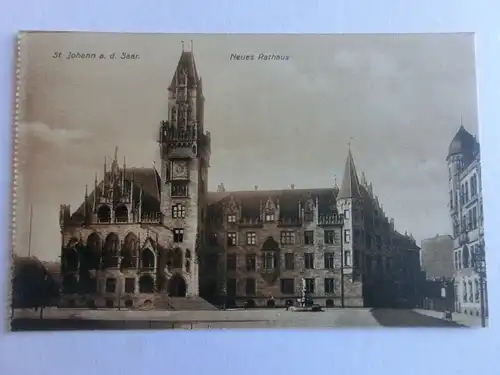 Alte AK St. Johann a. d. Saar Neues Rathaus [aV19]