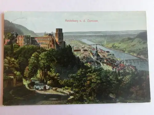 Alte AK Heidelberg v. d. Terrasse um 1920 [aV37]