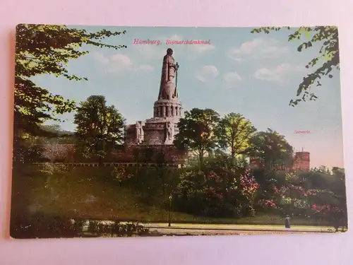 Alte AK Hamburg Bismarckdenkmal Seewarte [aV39]