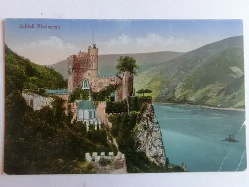 Alte AK Schloß Rheinstein (mit Knick) [aV54]