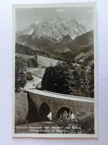 Alte AK Ramsau Deutsche Alpenstraße Tiefenbachbrücke [aV75]