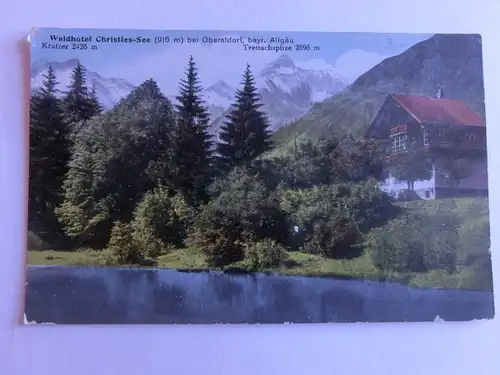 Alte AK Oberstdorf Waldhotel Christles See Allgäu [aV104]