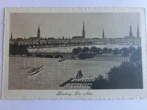 Alte AK Hamburg Die Alster 1915 [aV142]