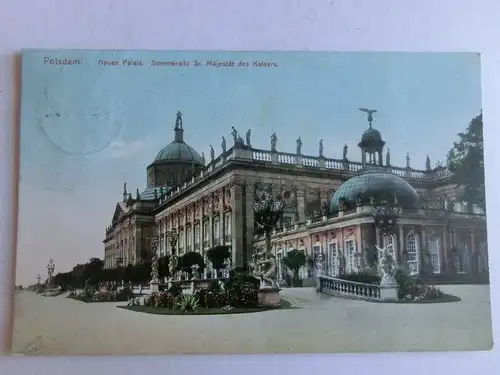Alte AK Potsdam Neues Palais Sommersitz… 1908 [aV221]