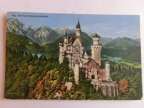 Alte AK Füssen Kgl. Schloß Neuschwanstein [aV224]