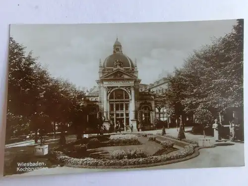 Alte AK Wiesbaden Kochbrunnen um 1930 [aV255]