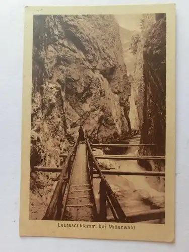 Alte AK Mittenwald Leutaschklamm um 1920 [aV287]