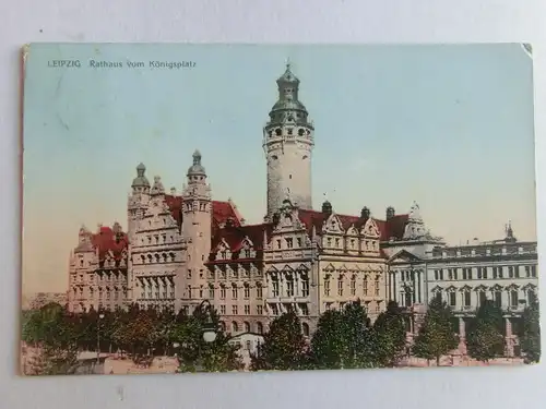 Alte AK Leipzig Rathaus v. Königsplatz 1908 [aV291]