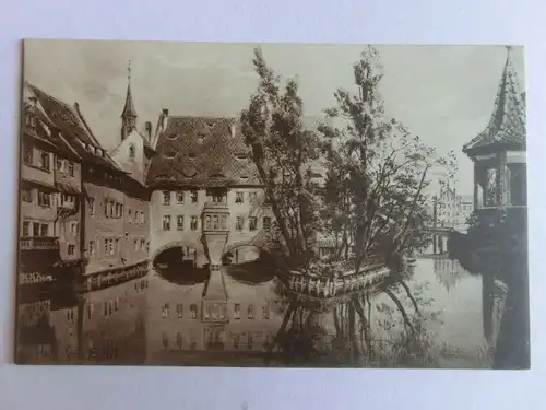 Alte AK Nürnberg Partie an der Museumsbrücke [aV314]