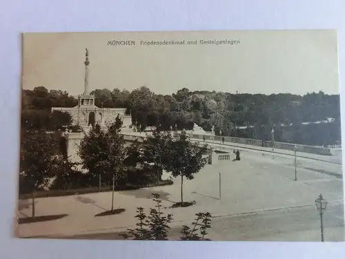 Alte AK München Friedensdenkmal u. Gasteiganlagen [aV315]