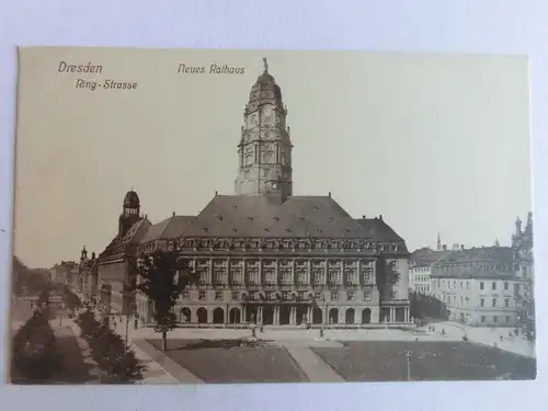 Alte AK Dreden Ringstraße Neues Rathaus [aV339]