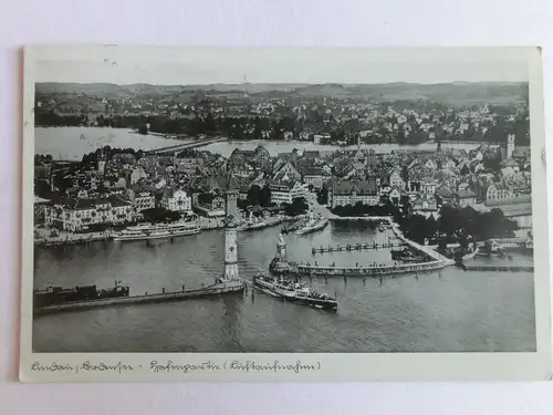 Alte AK Lindau Bodensee Hafenpartie [aV344]