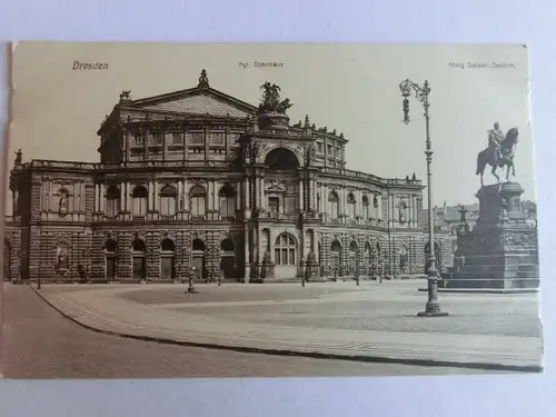 Alte AK Dresden Kgl. Opernhaus König Johann Denkmal [aV349]