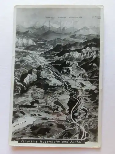 Alte AK Rosenheim Inntal Panoramakarte [aV365]