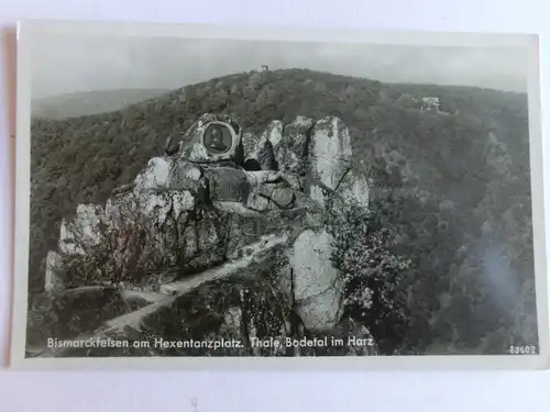 Alte AK Thale Hexentanzplatz Bodetal Bismarckfelsen [aV370]