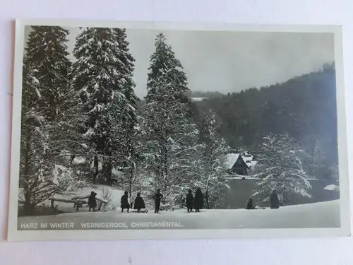 Alte AK Wernigerode Christianental Harz im Winter [aV372]