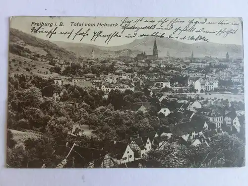 Alte AK Freiburg im Breisgau Total vom Hebsack 1912 [aV387]