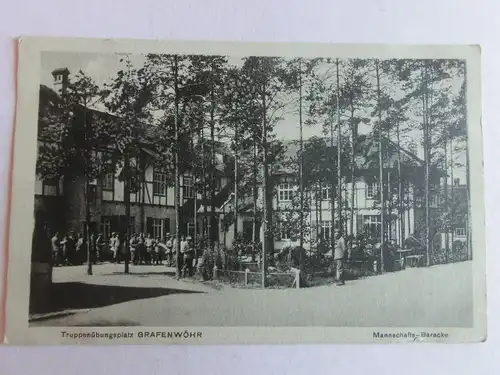 Alte AK Grafenwöhr Truppenübungsplatz Mannschafts-Baracke [aV407]