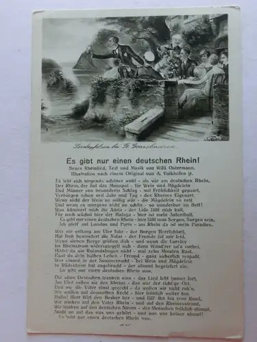 Alte AK Loreley Felsen St. Goarshausen Liedkarte Rhein Wein [aV414]