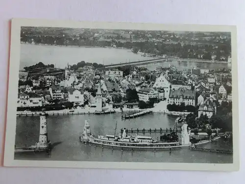 Alte AK Lindau Bodensee vom Flugzeug aus [aV449]