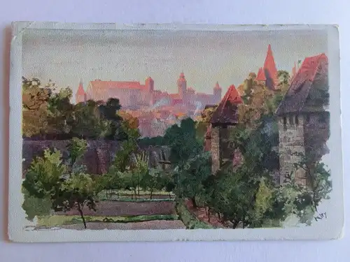 Alte AK Nürnberg Blick vom Spittlertorgarten 1912 [aV455]