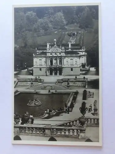 Alte AK Schloß Linderhof Handabzug [aV458]