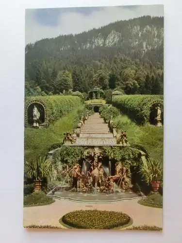 Alte AK Schloß Linderhof Kaskaden [aV459]