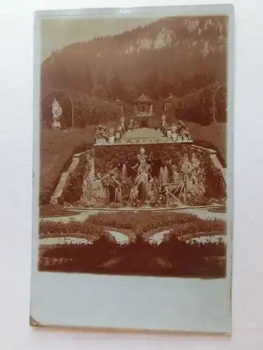 Alte AK Fotokarte Schloß Linderhof 1919 [aV461]