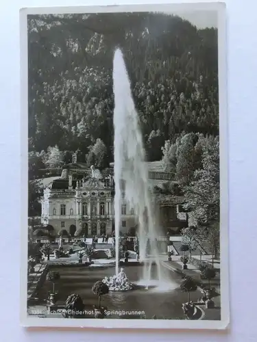 Alte AK Schloß Linderhof Springbrunnen [aV462]