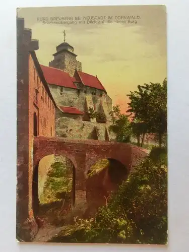 Alte AK Neustadt Odenwald Burg Breuburg 1917 [aV479]