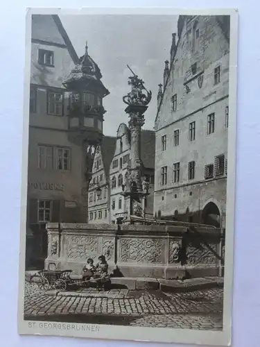 Alte AK Rothenburg Tauber St. Georgsbrunnen um 1915 [aV481]