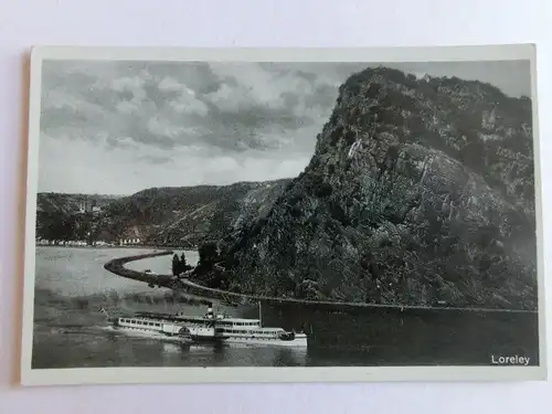 Alte AK Rhein Loreley Schiff Schifffahrt [aV498]