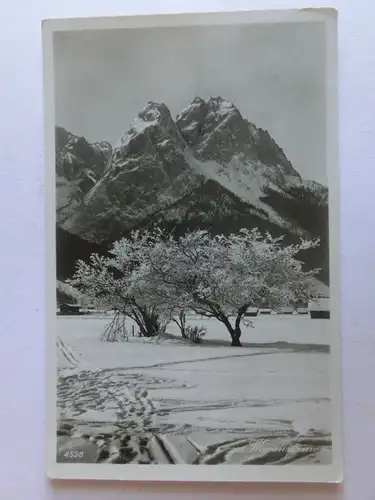 Alte AK Oberammergau Waxenstein Winter Schnee [aV506]