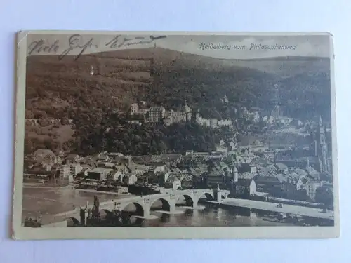 Alte AK Heidelberg vom Philosophenweg 1912 [aV516]