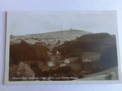 Alte AK Schwartenberg b. Neuhausen Erzgebirge Unterkunftshaus [aV543]