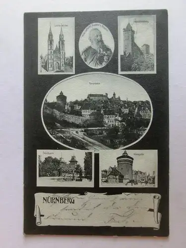 Alte AK Nürnberg Mehrbildkarte 1922 [aV545]