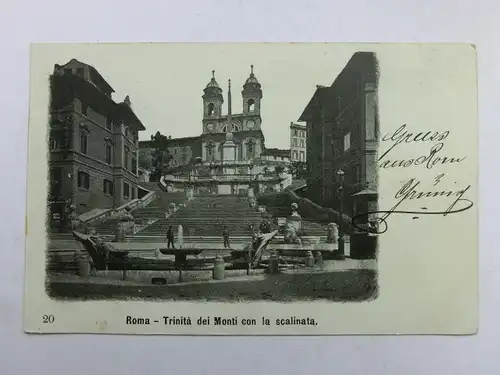 Alte AK Rom Roma Trinita dei Monti con la scalinata 1901 [aP137]