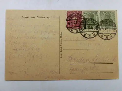 Alte AK Collm mit Collmberg 1922 [aV560]